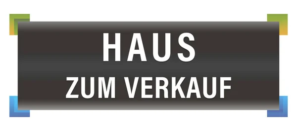 Haus zum Verkauf web Adhesivo Botón —  Fotos de Stock