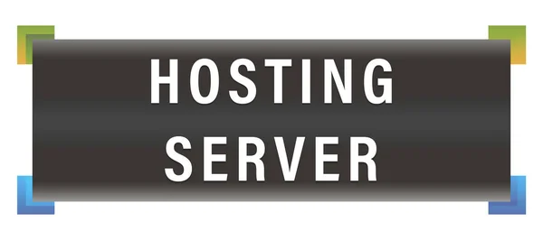 Hosting Server web klistermärke Knapp — Stockfoto