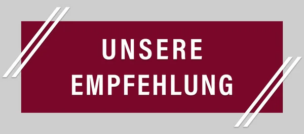 Unsere Empfehlung web Sticker Button — 스톡 사진