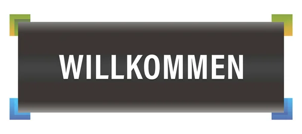 Willkommen веб-наклейка кнопки — стокове фото