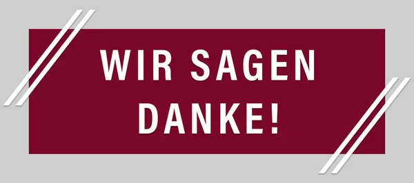 Wir sagen Danke! Web-Sticker-Taste — Stockfoto