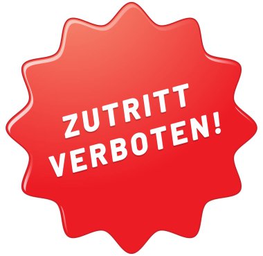 Zutritt verboten web Sticker Button