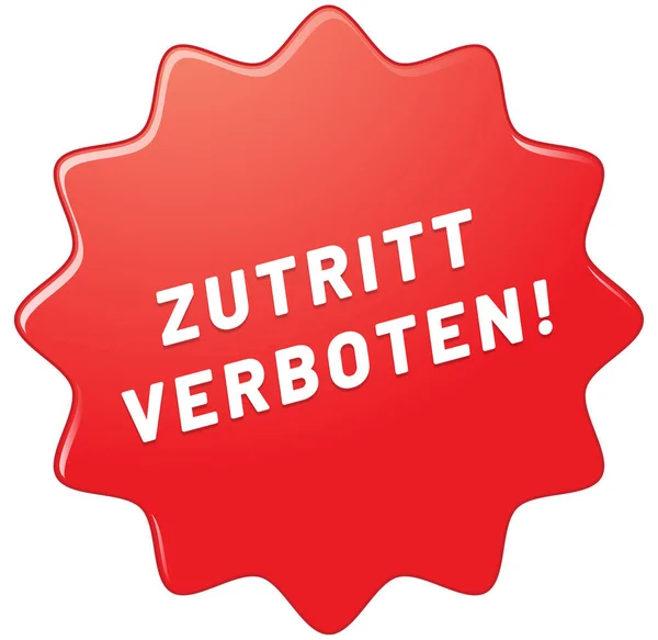 Botão de etiqueta web Zutritt verboten — Fotografia de Stock