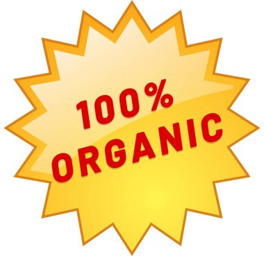 % 100 organik web Sticker Button