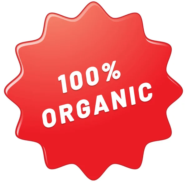 100% organic web Sticker Button — Stock Photo, Image