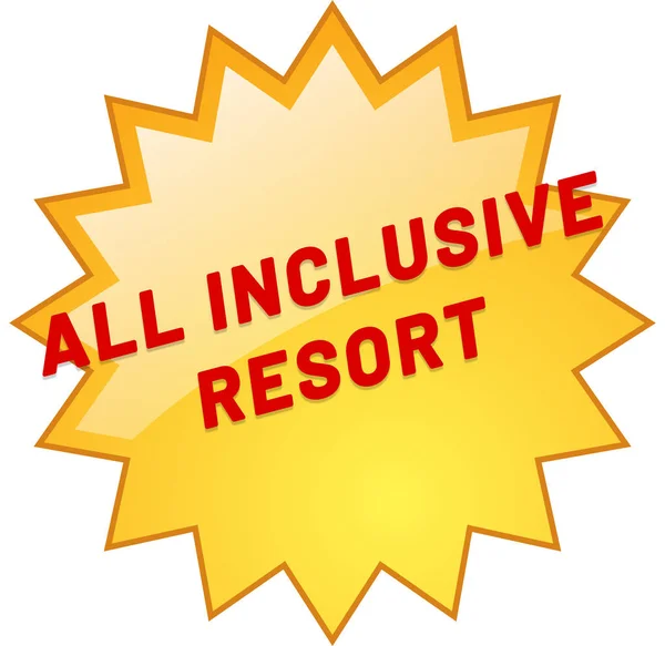 All Inclusive Resort Web sticker knop — Stockfoto