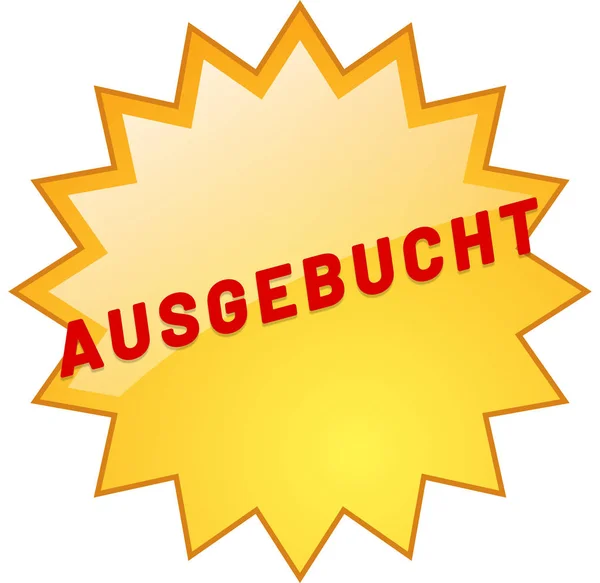 Ausgebucht web Sticker按钮 — 图库照片