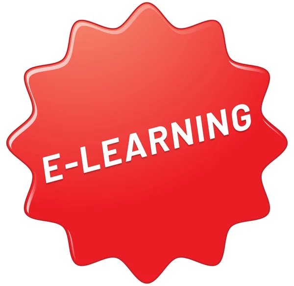 E-Learning Web przycisk naklejki — Zdjęcie stockowe