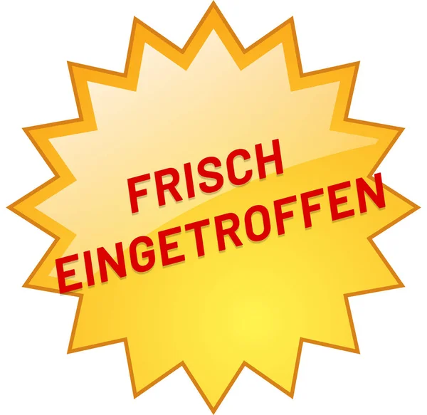 Frisch eingetroffen web Sticker Button — Stockfoto