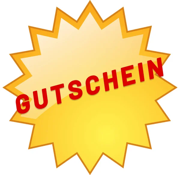 Gutschein web Sticker Button — стокове фото