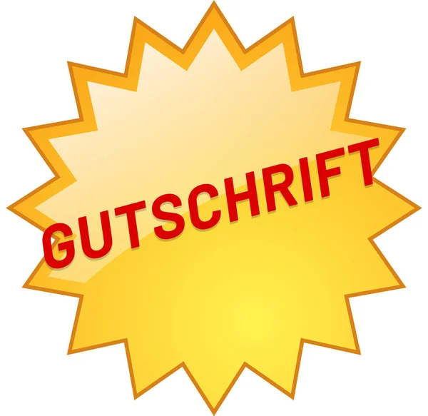 Botão de adesivo web Gutschrift — Fotografia de Stock