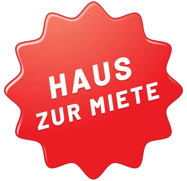 Botão de etiqueta web Haus zur Miete — Fotografia de Stock