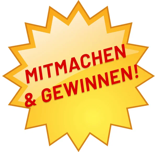 Mitmachen & Gewinnen! web Sticker Button — Stok fotoğraf