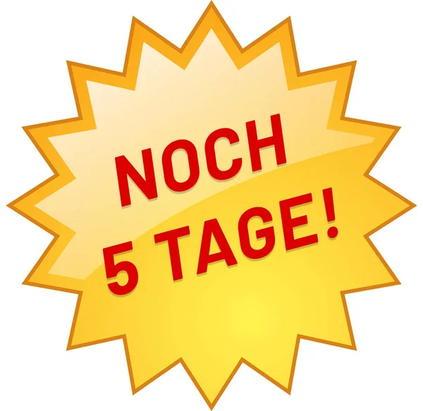 Noch 5 Tage! Web-Sticker-Taste — Stockfoto