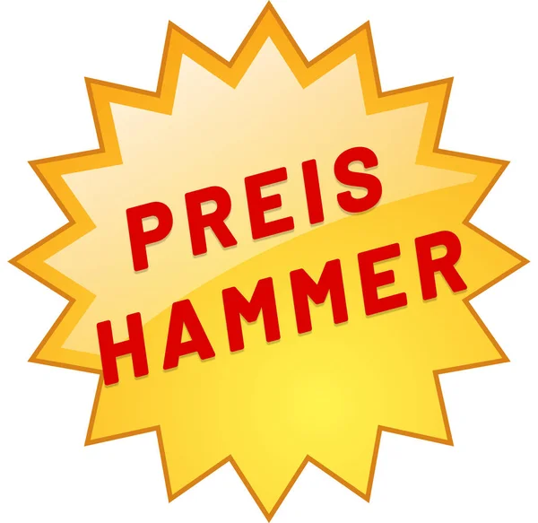 Preis Hammer Web naklejka przycisk — Zdjęcie stockowe