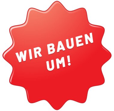 Wir bauen um! web Sticker Düğmesi