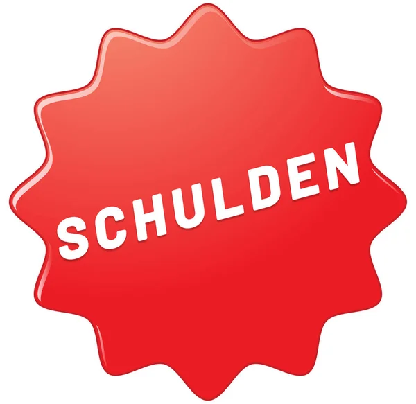 Przycisk naklejki internetowej Schulden — Zdjęcie stockowe