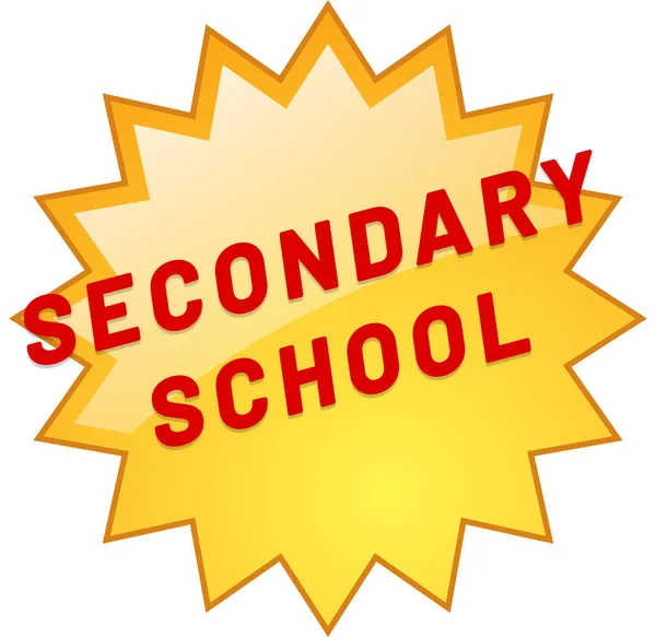 Secondary School web Sticker Button — Stock Photo, Image