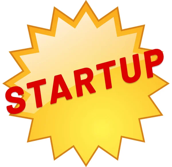 Startup web Przycisk naklejki — Zdjęcie stockowe