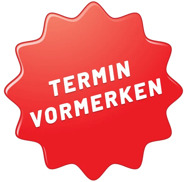 Termin vormerken web Sticker Button — Stockfoto