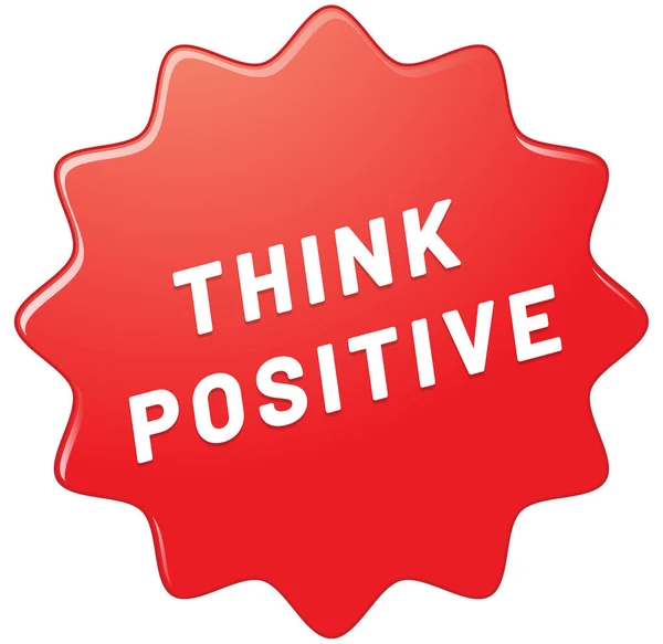 Pensar web positiva Botón de etiqueta engomada — Foto de Stock