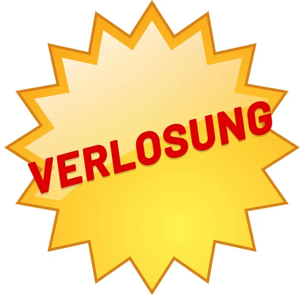 Botão de etiqueta de web Verlosung — Fotografia de Stock