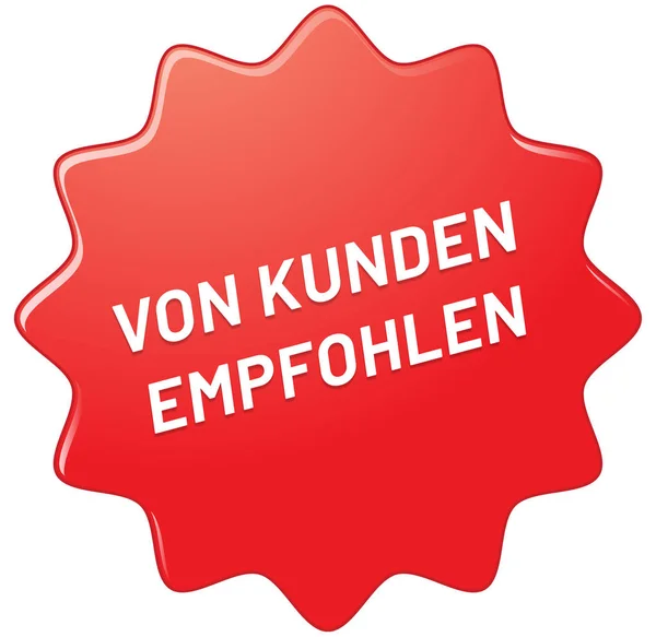 Von Kunden empfohlen web Sticker Button — Stockfoto