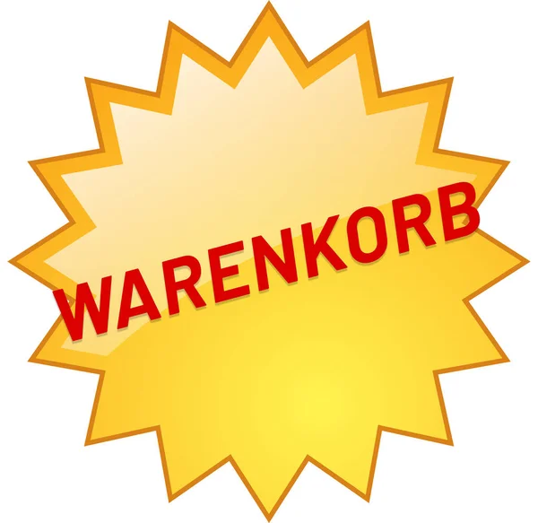 Warenkorb web Sticker Button — 스톡 사진
