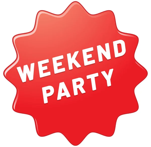 Weekend Party web Sticker Button — Stock Photo, Image
