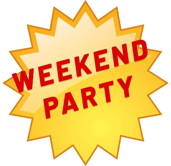 Weekend Party web Sticker Button — Stock Photo, Image