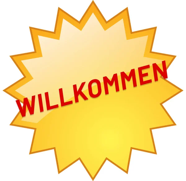Willkommen web adesivo botão — Fotografia de Stock