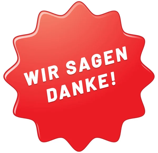 Wir sagen Danke! Web-Sticker-Taste — Stockfoto