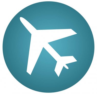 uçak işareti web Sticker Button