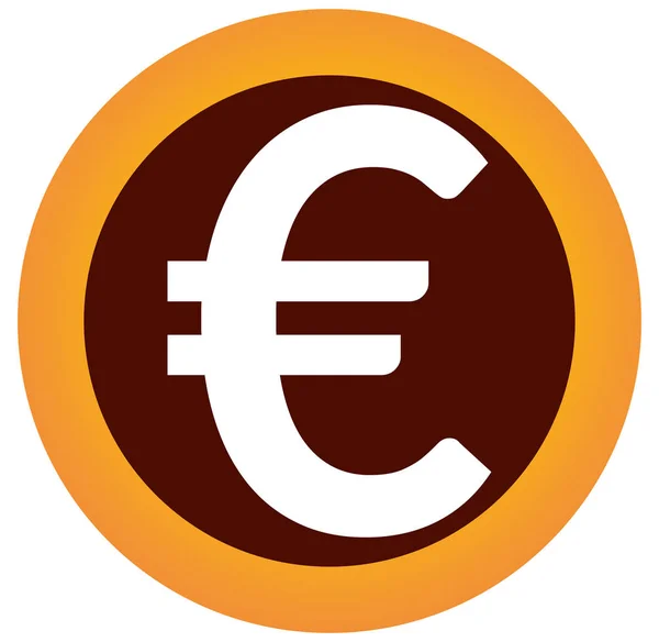 Euro signo web pegatina botón —  Fotos de Stock
