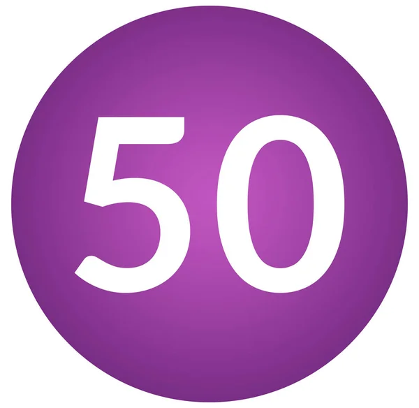 Číslo 50 webové tlačítko štítek — Stock fotografie