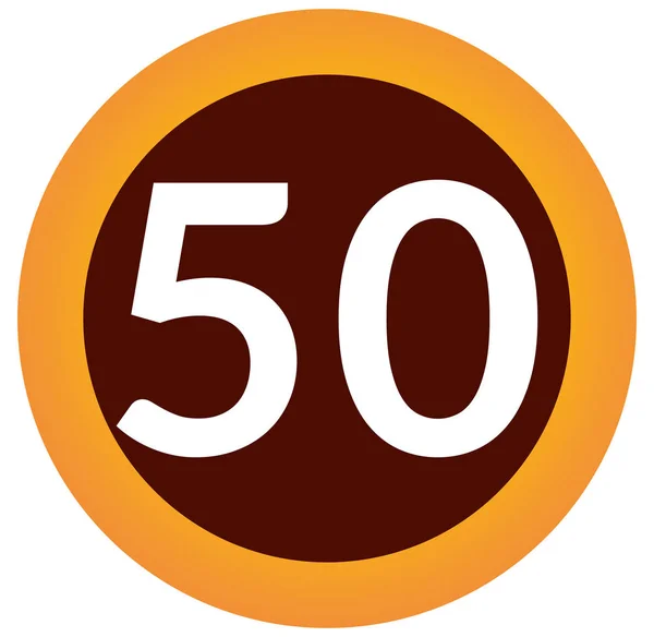 Number fifty web Sticker Button — Stock Photo, Image