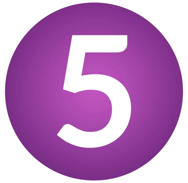 Number five web Sticker Button — Stock Photo, Image