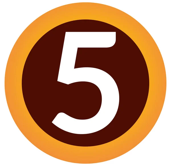 Número cinco web adesivo botão — Fotografia de Stock