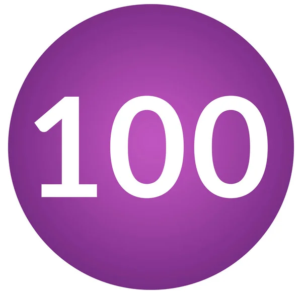 Number one hundred web Sticker Button — Stock Photo, Image