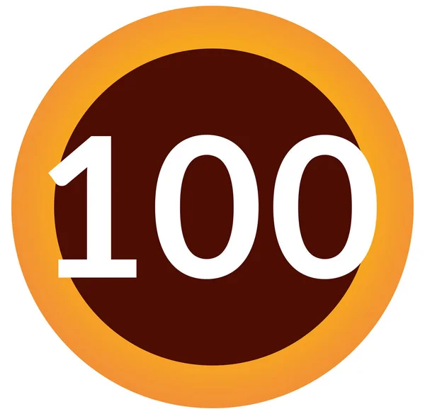 Číslo 100 webové tlačítko štítek — Stock fotografie