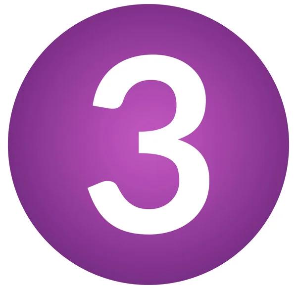 Νούμερο τρία κουμπί αυτοκόλλητο ιστού — Φωτογραφία Αρχείου