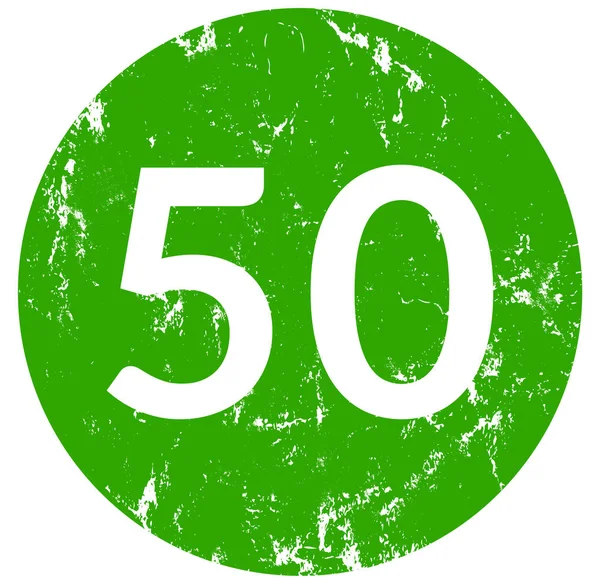 Number fifty web Sticker Button — Stock Photo, Image