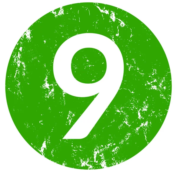 Number nine web Sticker Button — Stock Photo, Image