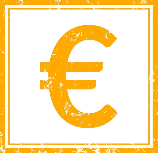 Euro signo web pegatina botón —  Fotos de Stock