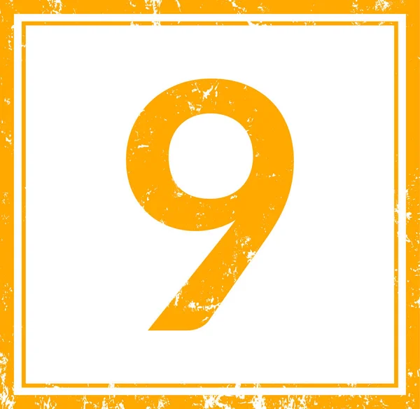 Number nine web Sticker Button — Stock Photo, Image
