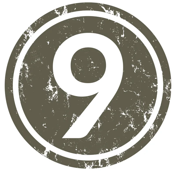 Number nine web Sticker Button — Stock Photo, Image