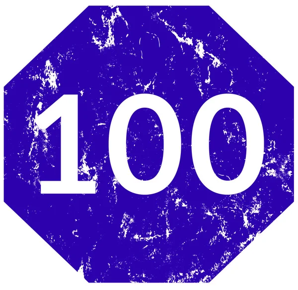 Nummer 100 webb klistermärke knapp — Stockfoto
