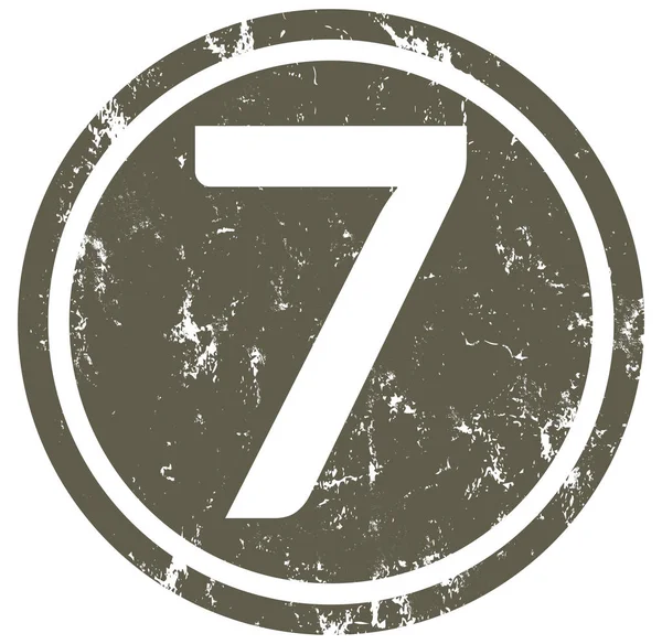 Number seven web Sticker Button — Stock Photo, Image