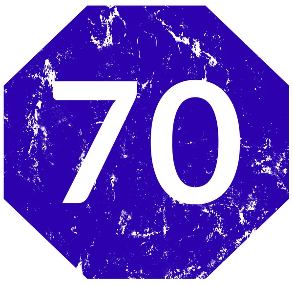 Number seventy web Sticker Button — Stock Photo, Image