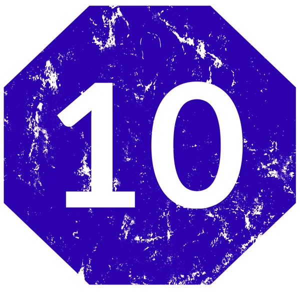 Número diez web Adhesivo Botón — Foto de Stock